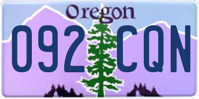 OR license plate 092CQN
