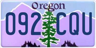 OR license plate 092CQU
