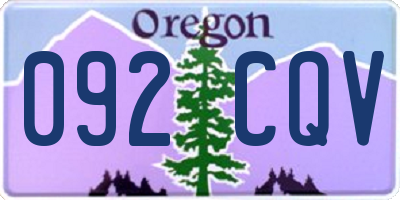 OR license plate 092CQV