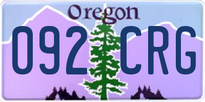 OR license plate 092CRG