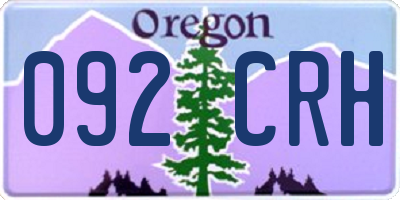 OR license plate 092CRH