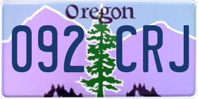 OR license plate 092CRJ