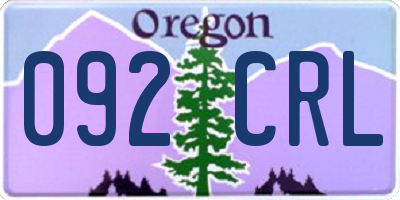 OR license plate 092CRL