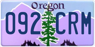 OR license plate 092CRM