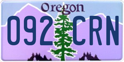 OR license plate 092CRN