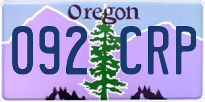 OR license plate 092CRP