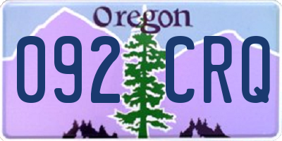 OR license plate 092CRQ