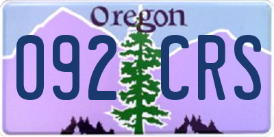 OR license plate 092CRS