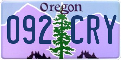 OR license plate 092CRY