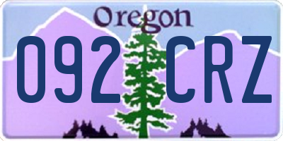 OR license plate 092CRZ