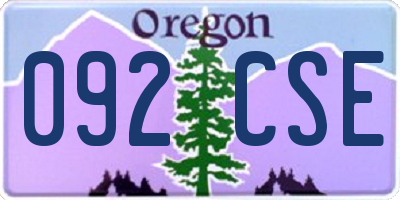 OR license plate 092CSE