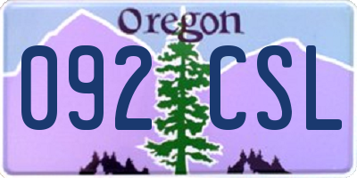 OR license plate 092CSL