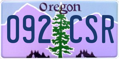 OR license plate 092CSR