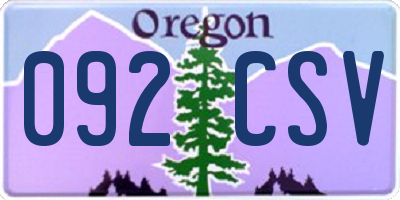 OR license plate 092CSV