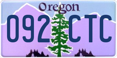 OR license plate 092CTC