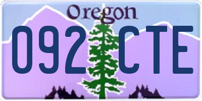 OR license plate 092CTE