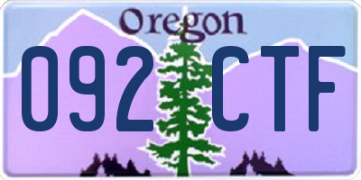 OR license plate 092CTF
