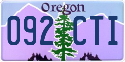 OR license plate 092CTI