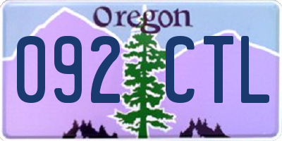 OR license plate 092CTL