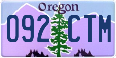 OR license plate 092CTM