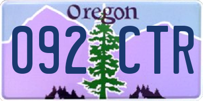 OR license plate 092CTR
