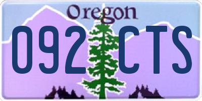 OR license plate 092CTS