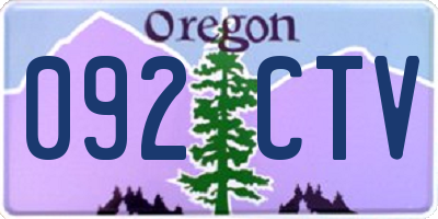 OR license plate 092CTV