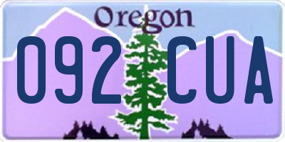 OR license plate 092CUA