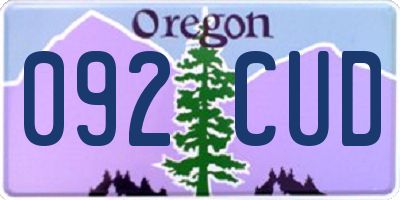 OR license plate 092CUD