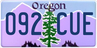 OR license plate 092CUE