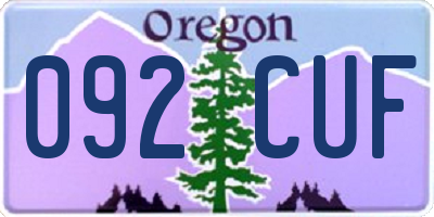 OR license plate 092CUF