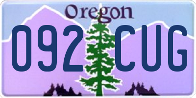 OR license plate 092CUG
