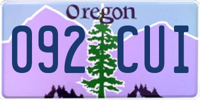 OR license plate 092CUI