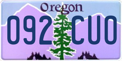 OR license plate 092CUO