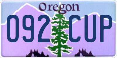OR license plate 092CUP