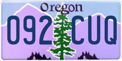 OR license plate 092CUQ