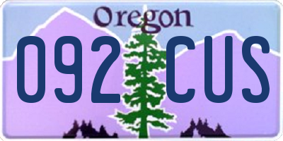 OR license plate 092CUS