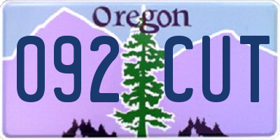 OR license plate 092CUT
