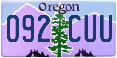 OR license plate 092CUU