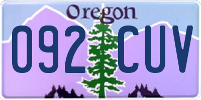 OR license plate 092CUV