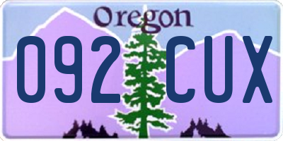OR license plate 092CUX