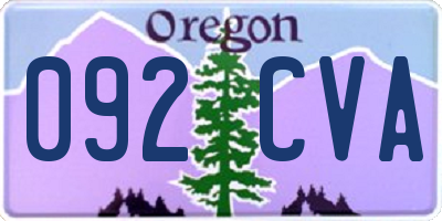 OR license plate 092CVA