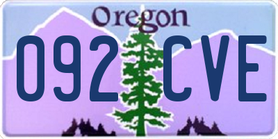 OR license plate 092CVE
