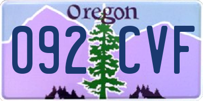 OR license plate 092CVF