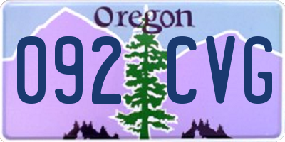OR license plate 092CVG