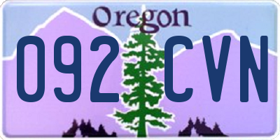 OR license plate 092CVN