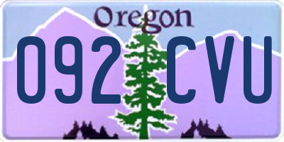 OR license plate 092CVU