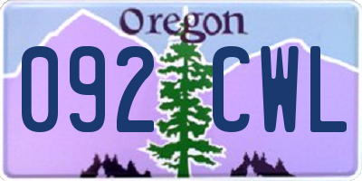 OR license plate 092CWL