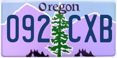 OR license plate 092CXB
