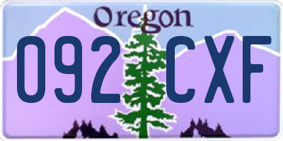OR license plate 092CXF
